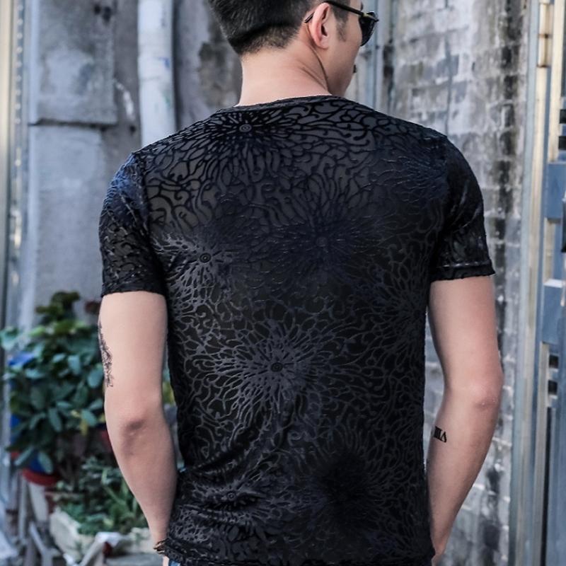 Stampa Moda Casual Larga Vintage T-shirt Pullover Colore Unico Semplicità Bello Abbigliamento Uomo Estate Sottile Girocollo