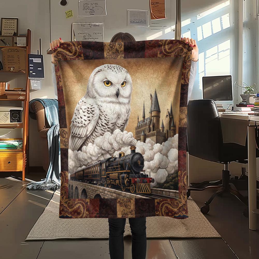 1Pc Cartoon Print Flannel Blanket, High Quality Comfortable for All Seasons, Home Decor, Warmth and Comfort, Perfect for Christmas Birthday Gift