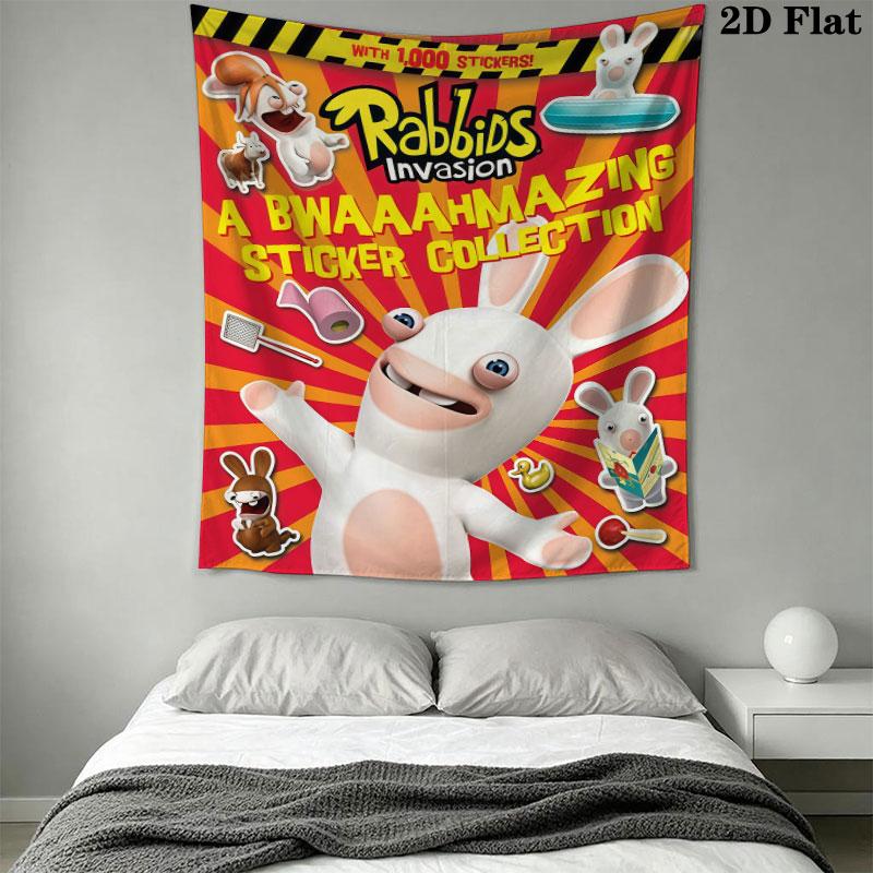 Rabbids Invasion Bliss Wall Hanging Printed Fabric Blanket Decorative Tapestries for Bedroom Living Room Home Decor