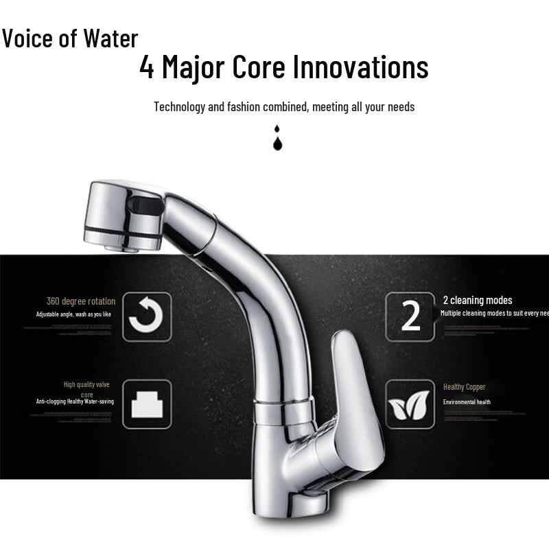 Shui Zhisheng Copper Pull-Out Hot & Cold Basin Faucet