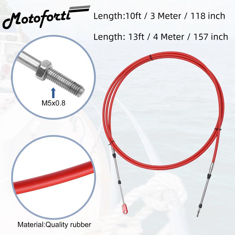 Motoforti 10ft 118 Inch and 13ft 157 Inch Marine Type 3300/33C Throttle Shift Remote Control Box Cable with Clevis for Yamaha