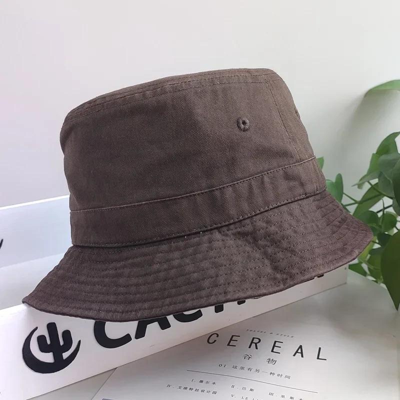 Korean Unisex Oversize Big Head Bucket Hats Washed Cotton Fisherman Sun Hat Plus Size Bob Panama Fisherman Hat Big Size Sun Hat