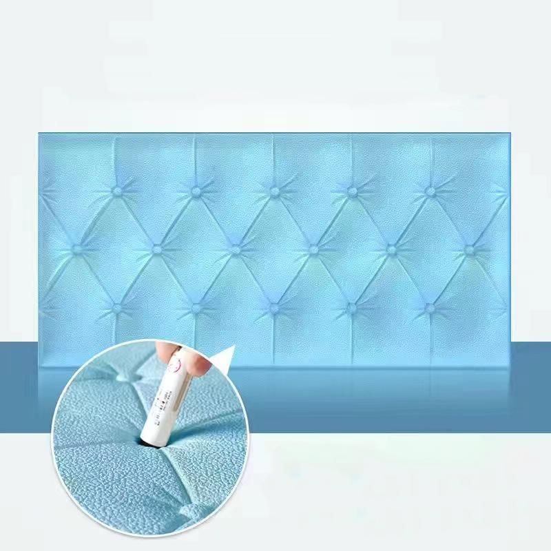 

Противоударные пенопластовые обои, прикроватная наклейка, самоклеящаяся мягкая сумка, детская комната, 3D, трехмерная настенная наклейка синий