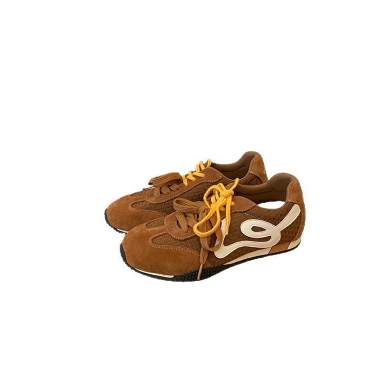 Retro contrasting color mandarin duck lace-up texture casual women's new fashion versatile