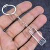 Natural White Topaz Gemstone 925 Sterling Silver Jewelry Keychain 3.15" ETC-13842