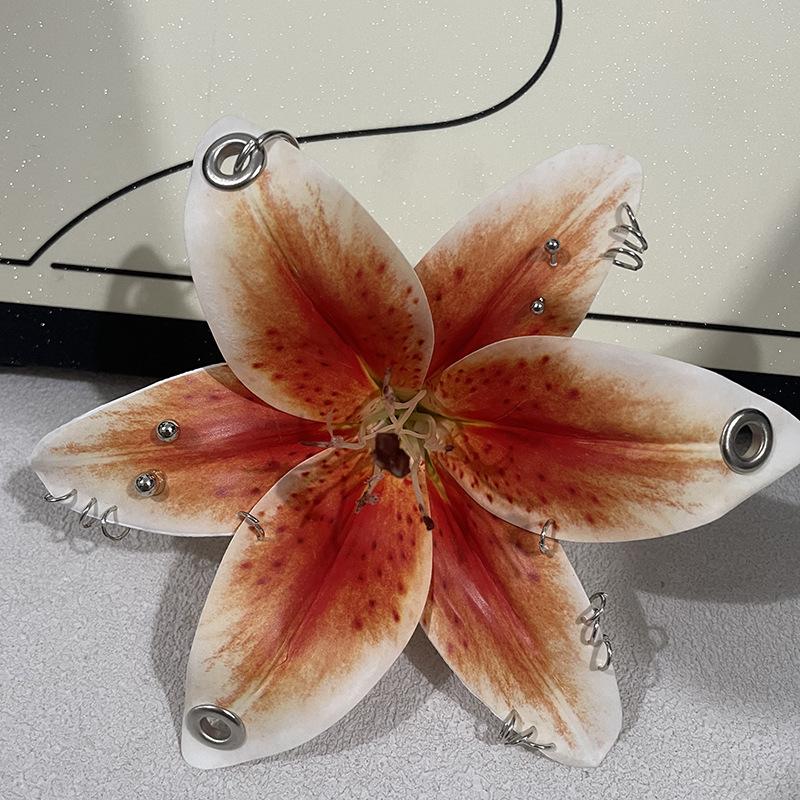 Exquisite Phalaenopsis Orchid Lily Keychain Creative Simulation Flower Bag Pendant  Backpack Decoration Accessories Gifts