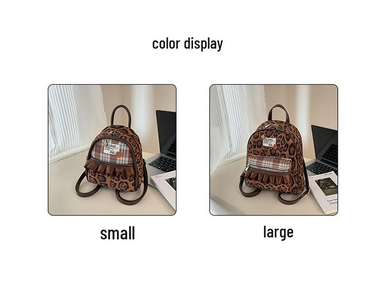 Trendy Leopard Print Women's Mini Backpack - 2025 Autumn/Winter Versatile Fashion Commuter Bag