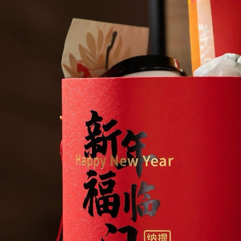 Light Long Lantern Gift Box Red Paper Spring Festival Lantern Blessing Words Handheld Lunar New Year Lanterns