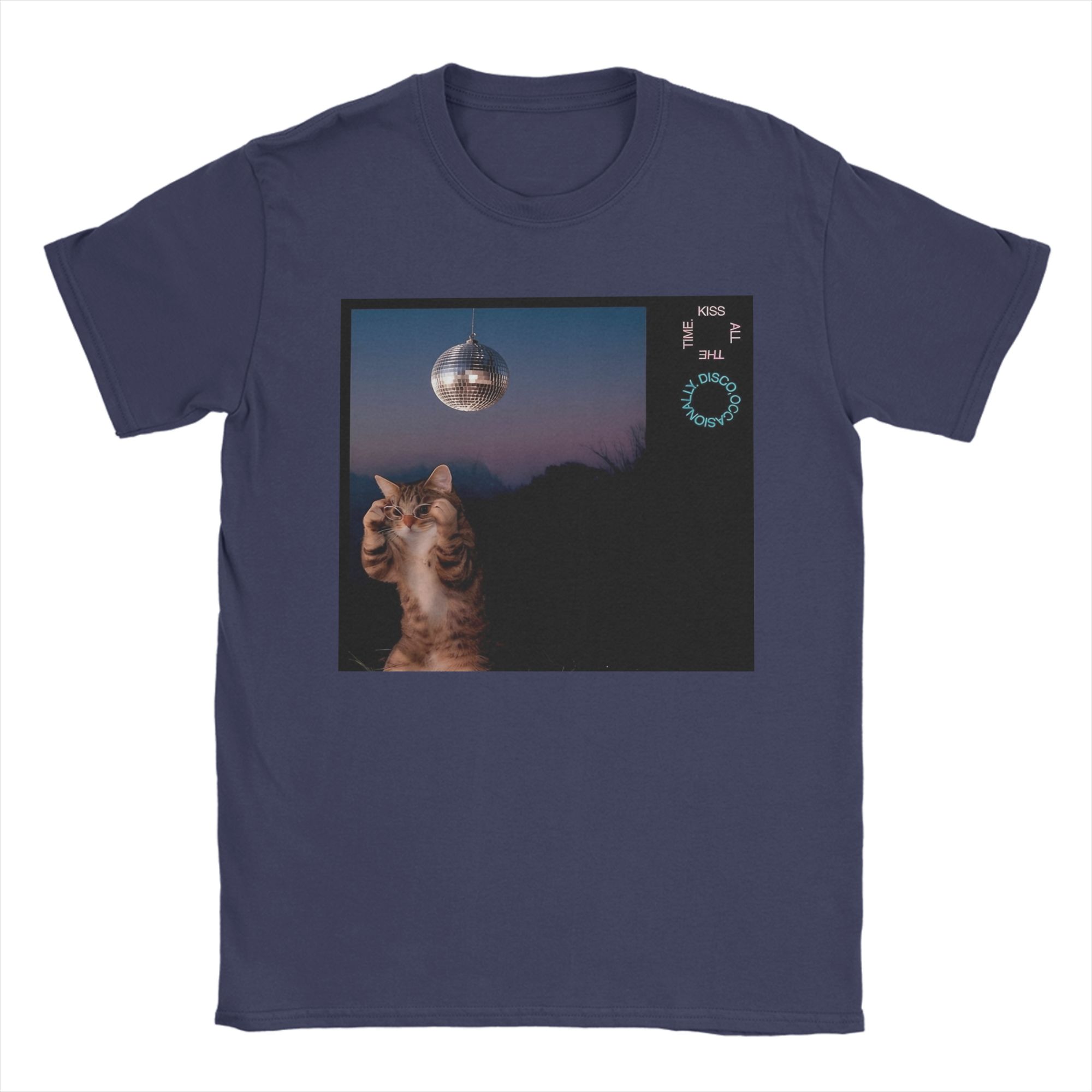 

Harry Styles Kiss All The Time Disco Occasionally TShirts Men Cat Cotton Tee Shirt Round Collar Short Sleeve T Shirts Clothes 4XL