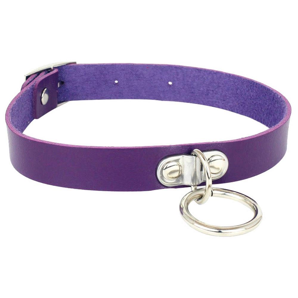 Bracelet-collier en cuir synthétique style punk Harajuku avec rivets et cadenas d'amour - Série Petit Diable japonaise et coréenne