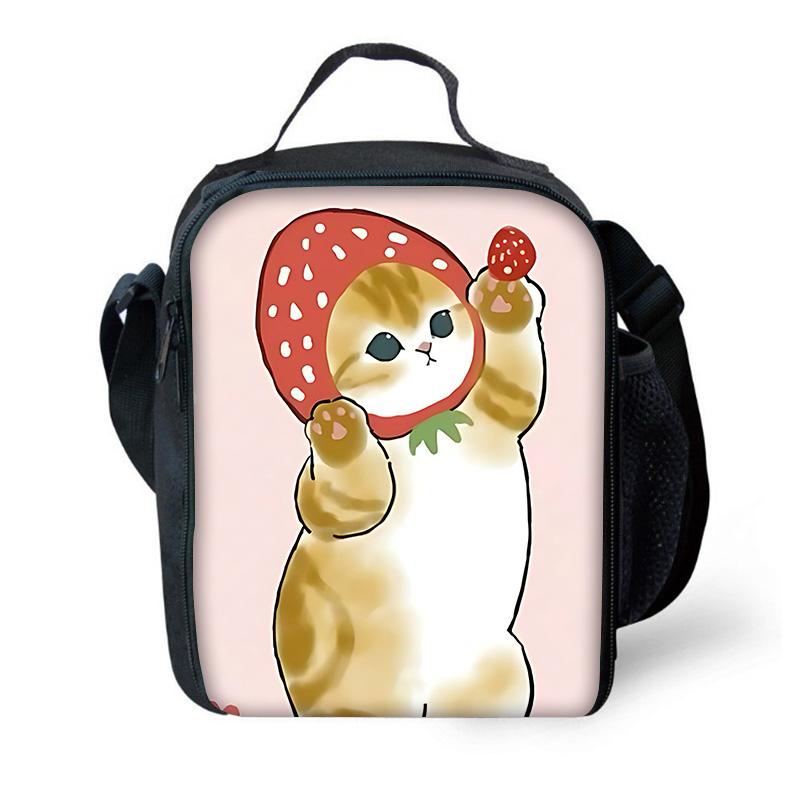 Child School Funny Cat M-mofusands-Backpack with Lunch Bags ,Pencil Bags ,School Bags for Boys Girls Best Gift