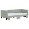 VidaXL Daybed with Trundle and Mattress Light Grey 90x190cm Velvet 3196728