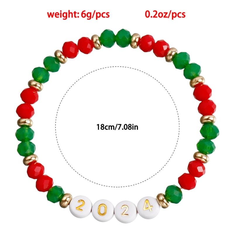 Stylish Bracelet Set for Women Christmas Celebrating Letters Wrist Chains Y2K  Exquisite Beaded Bangle Charm