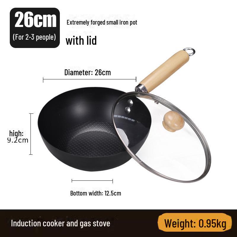 Mini tigaie neacoperită de 20 cm pentru mașina de gătit cu inducție - compactă, ușoară, ideală pentru utilizarea de o singură persoană