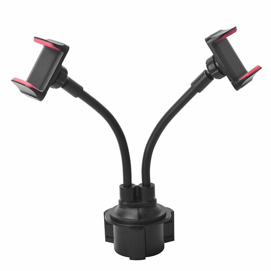 Cup Holder Phone Holder Upgraded Dual Cup Phone Holder Cupholder Phone Holder For Car Hands-Free Adjustable Long Gooseneck Car