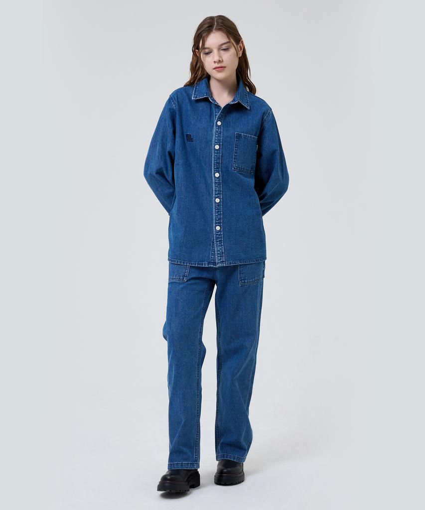 Mayol Logo Embroidered Denim Shirt_Indigo