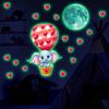 Glow in The Dark Wall Stickers Hot Air Balloon Elephant Princess Heart DIY Wall Art for Kids Room Background Decor