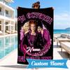 Custom Name Witches Collage Heart In Space Adventure Microfiber Beach Towel, Lightweight for Summer Travel, Swimming Pool Fan Gift