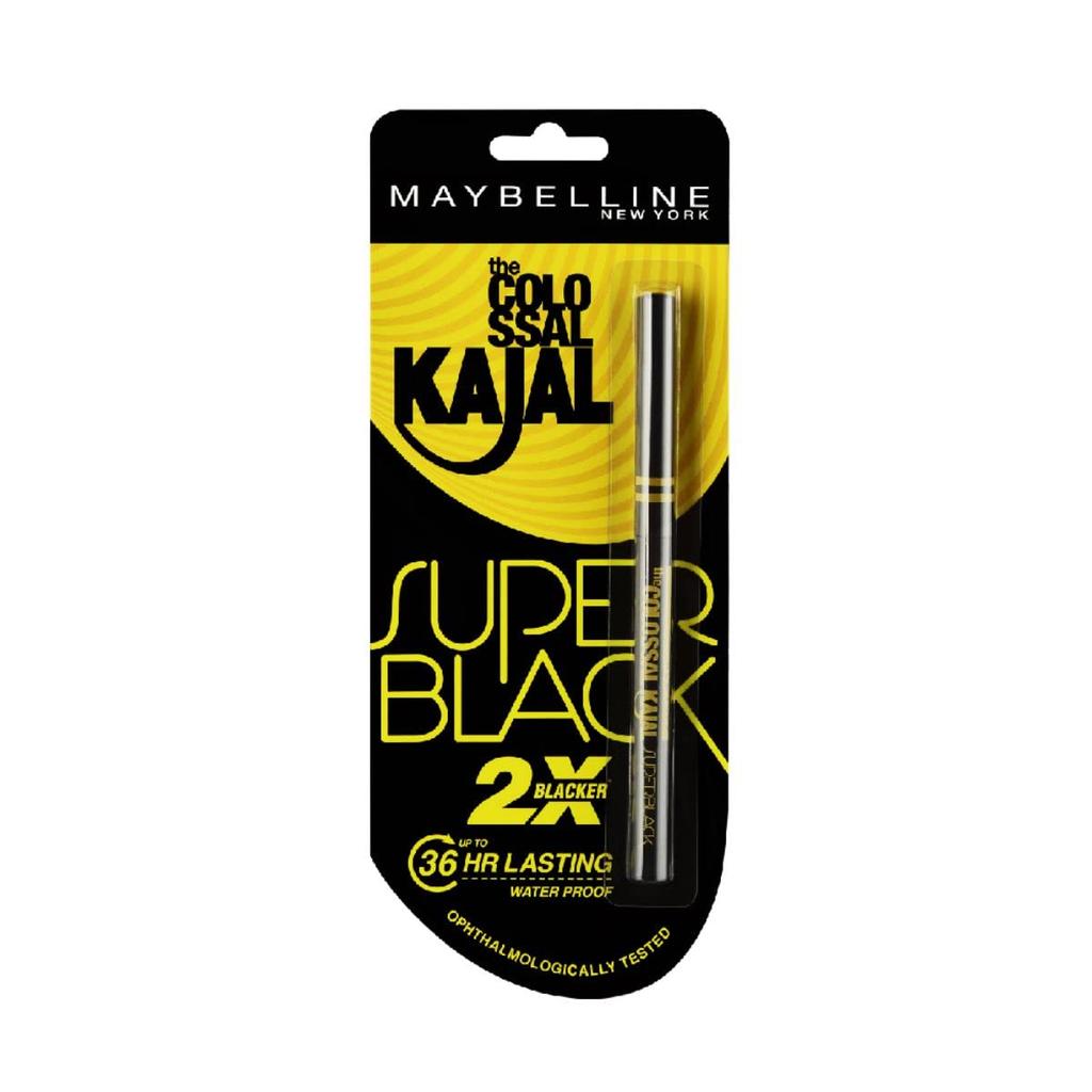 Maybelline New York Colossal Kajal Super Black 0.35g Waterproof Smudge Proof Long Lasting Eye Pencil Intense Color Sharp Definition Eyeliner