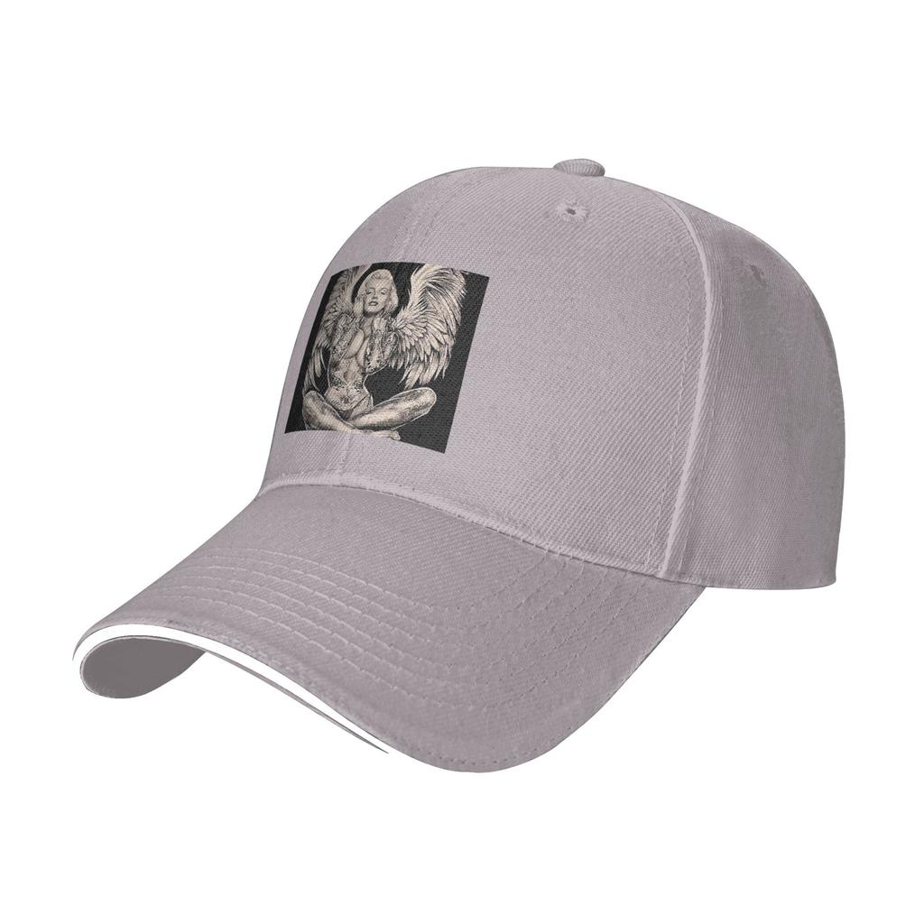 Marilyn Vintage Abstract Tattooed Angel Cap Casual Baseball Caps Adjustable Hat Hip Hop Summer Unisex Baseball Hats Customizable