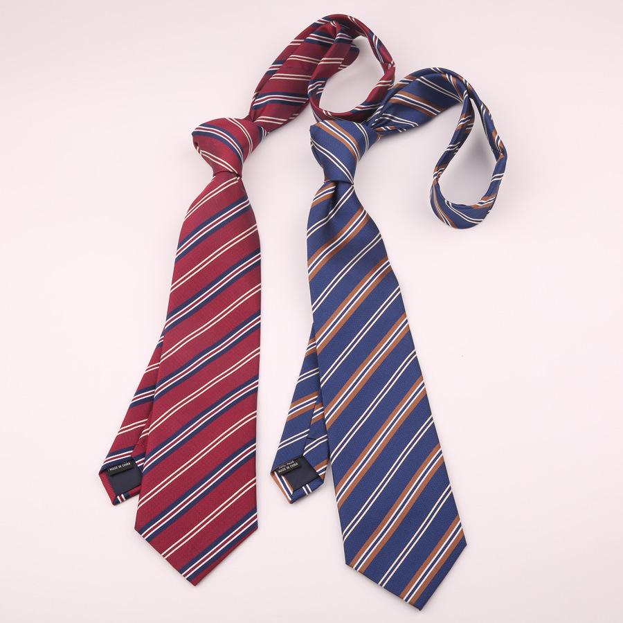 8cm Men's Formal Striped Plaid Tie for Business, Wedding, or Professional Wear - Black or Red, Korean Style