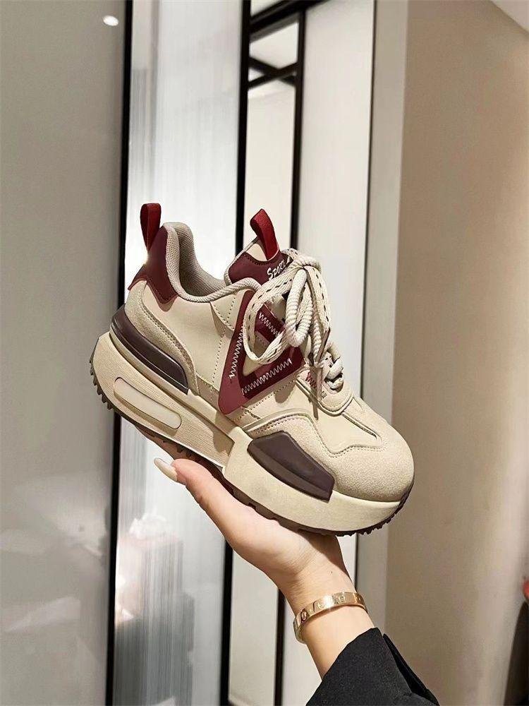 

Small thick-soled Forrest Gump shoes for women s autumn new niche retro and lightweight 40 красный