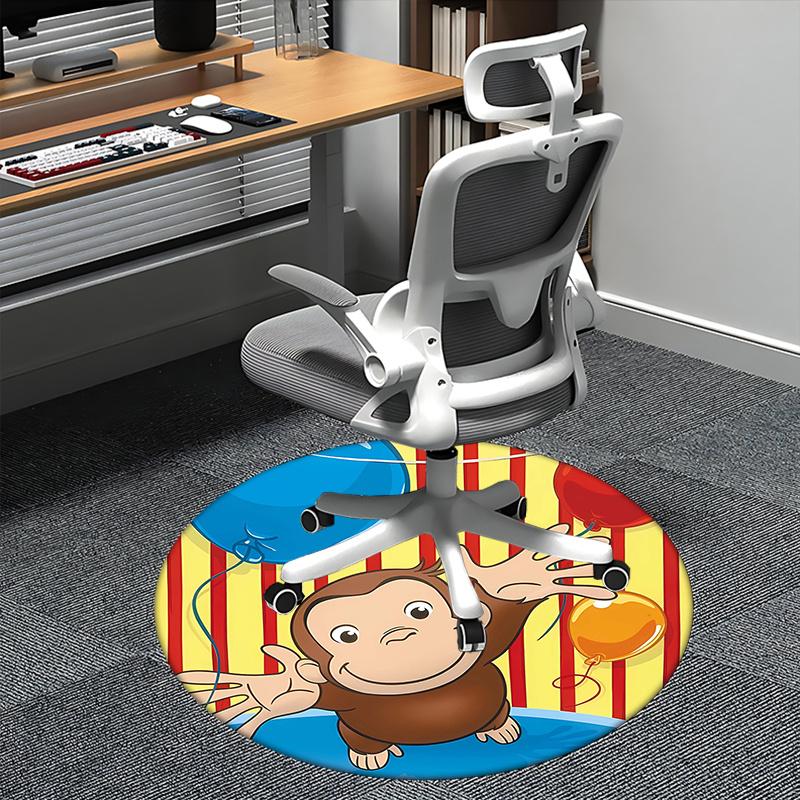 

Curious George ,Balloons Chair mat Round Rug-Office carpet , Machine Washable , Non-slip , Suitable for Living Rooms , Bedrooms , Entryways 80cm by 80cm