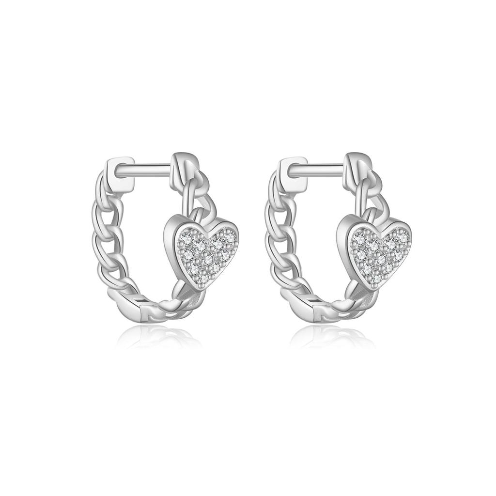 ANDYWEN 925 Sterling Silver Hoop Earrings Gold Plated Ladies Earrings Heart Shaped Earrings Sparkling Cubic Zirconia Fine Jewelry
