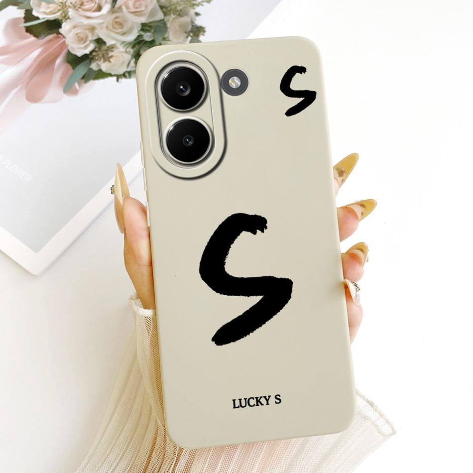 For Xiaomi Poco X8 Pro / X8 Pro Max Lucky Initial Letter Phone Case For Poco X8Pro X 8 Pro Max 5G Soft Silicone Cases Bumpers