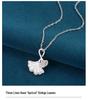 S925 Sterling Silver Ginkgo Leaf Necklace for Women: Three Lives Apricot Light, Luxurious, and Versatile High-End Clavicle Chain.