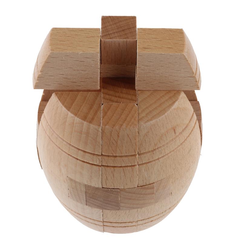 Wooden Kongming Lock,3D Bucket Shaped Puzzles,Brain Teasers Toy for Adults And Children, Office Decompression Toy