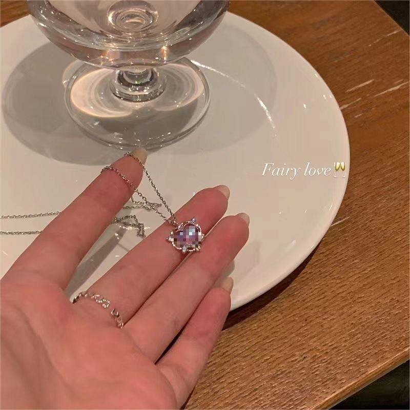 Xiaohongshu Gradual Change Love Necklace Female Cold Wind Collarbone Chain High Design Necklace