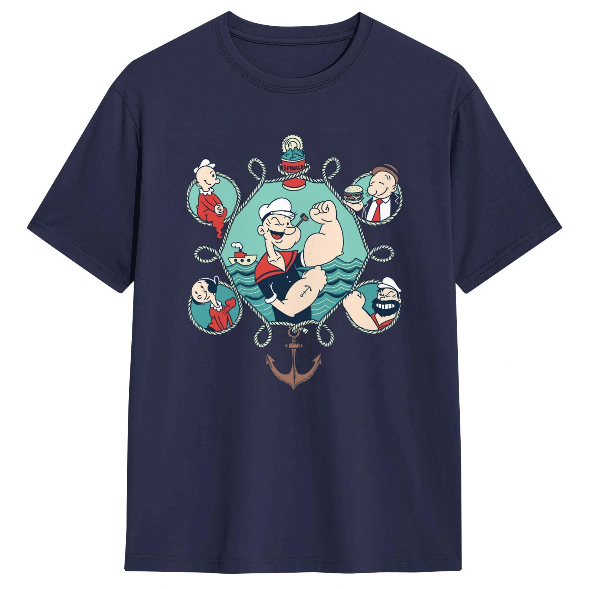

Popeye the Sailor T Shirt Summer Popular TShirts 100 Cotton Round Neck Plus Size 5XL Tees Short Sleeve Y2K Retro Tops 4XL