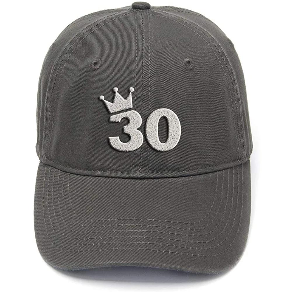 Lyprerazy 30th Birthday Gift Washed Cotton Adjustable Unisex Women Unisex Hip Hop Cool Flock Printing Baseball Cap