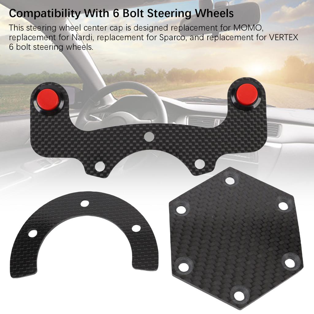 Steering Wheel Center Kit Easy Installation 6 Hole Design Abrasion Proof Steering Wheel Horn Cover Kit for Car Maintenance
