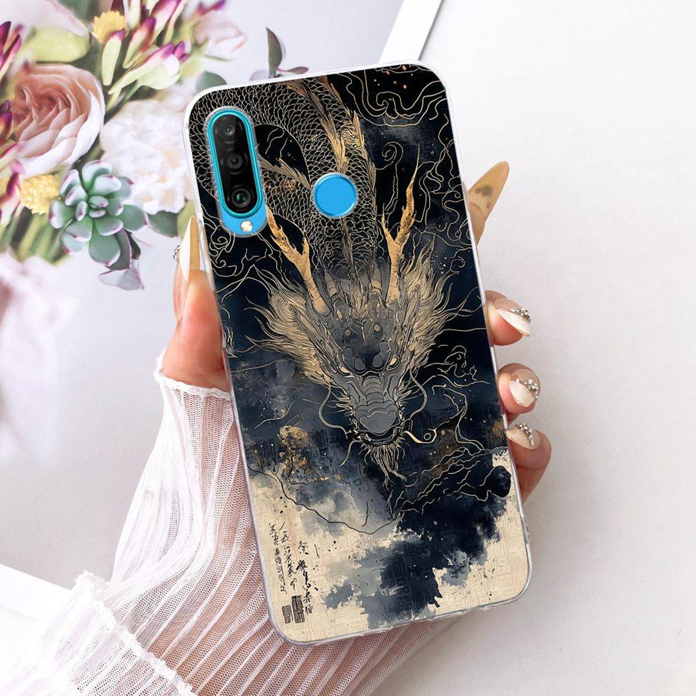 Transparent For Huawei P30 Lite Case Cover Cute Cat Fashion Butterfly Funny Painted Casing MAR-L01A MAR-L21A MAR-LX1A