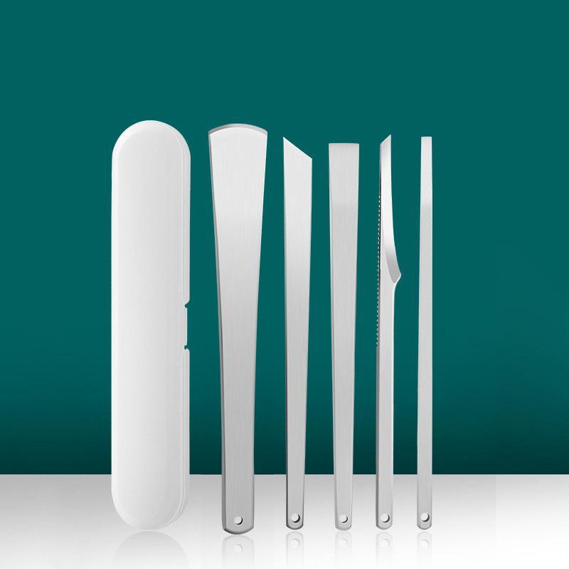 3/10Pcs Stainless Steel 7 Piece Pedicure Manicure Tool Kit Non Slip Handle Storage Case For Home Salon Nail Care