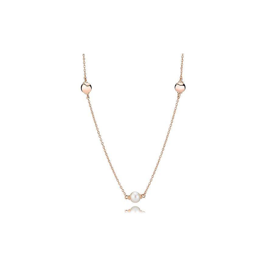 Pandora Modern Pearl Long Necklace Rose Gold Women necklace 387550P Rose Gold,F