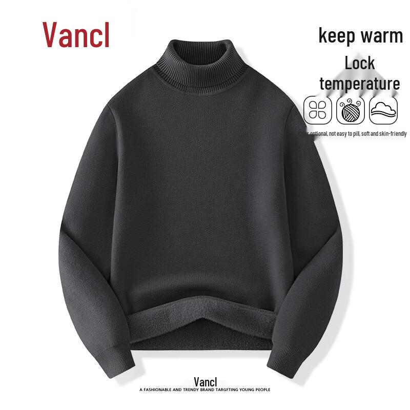 VANCL Men's Fleece-Lined Turtleneck Thermal Sweater