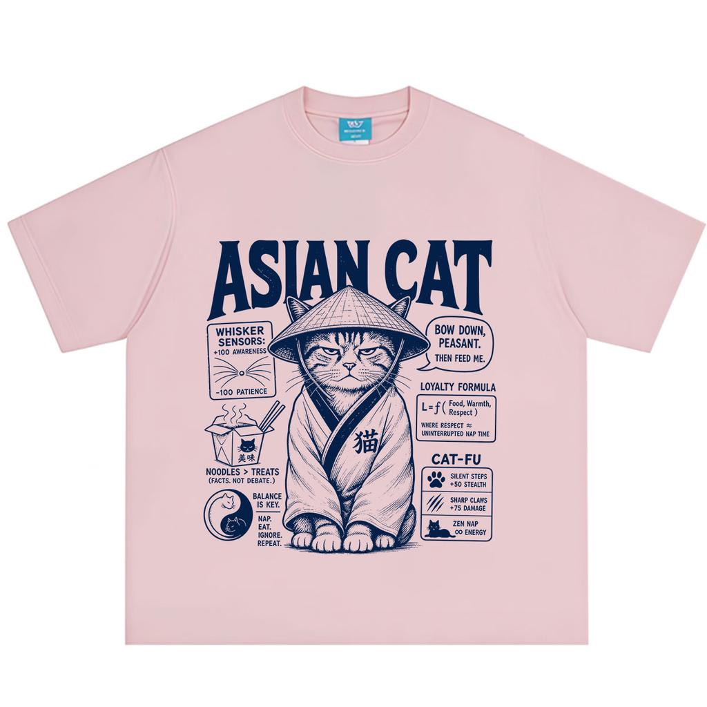 Asian Cat Funny Meme Tshirt Unisex Unisex Fashion Tshirt Summer Shortsleeved Loosefitting Casual Cotton Tshirts Streetwear Tops