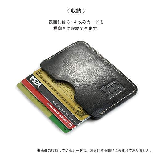 VanNuys Vintage Oiled Leather Compact Double-Sided Card Case (Vintage Black)