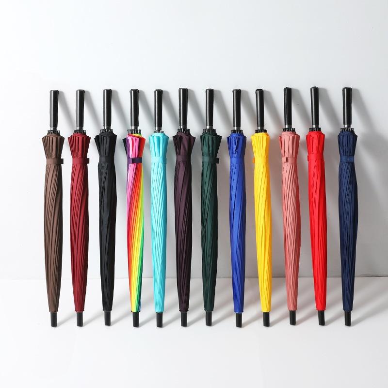 Long-handled Umbrella Printed Logo Automatic Long-handled Golf Umbrella, Enlarged and Thickened Automatic Straight Rod Advertising Umbrella Printed