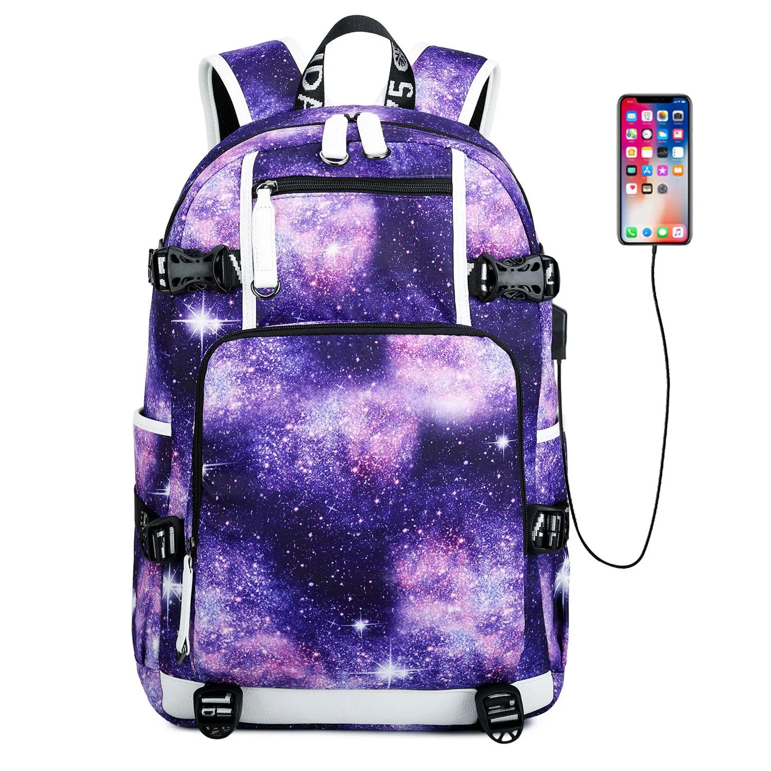 Mode Tiener Schoolrugzak Dames Heren Laptop Reistas Grote Waterdichte Multifunctionele USB-oplaadbare Rugzak Mochila