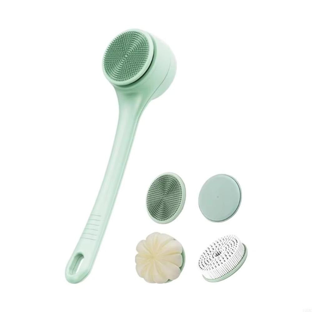 Waterproof Electric Bath Brush Dual Speed Exfoliating Brush Back Massage Brush Back Rubbing зелёный