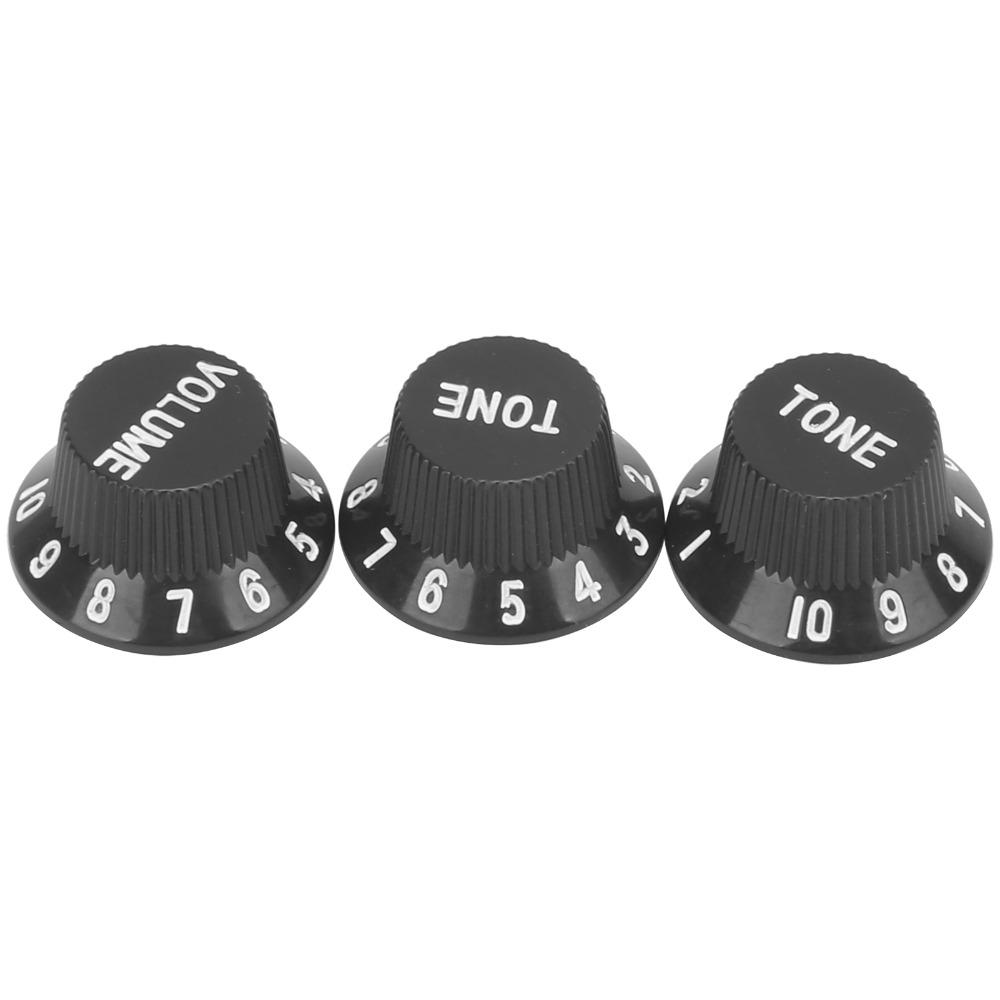 3PCS 2T1V Volume Tone Knobs Black Color Speed Control Knobs Guitar Control Knobs Electric Guitar