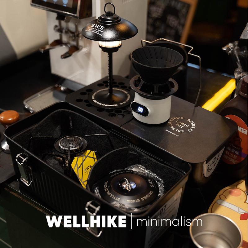 WELLHIKE SWS Vintage Camping Metall-Mittagessenbox Kaffee Tee Outdoor-Ausrüstung Werkzeugkasten Aufbewahrungskoffer