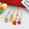 Pingente de Bolsa Gato de Cerâmica Chaveiro Estilo Japonês Flor de Cerejeira Chaveiro de Carro Maneki Neko Pingente Acessórios