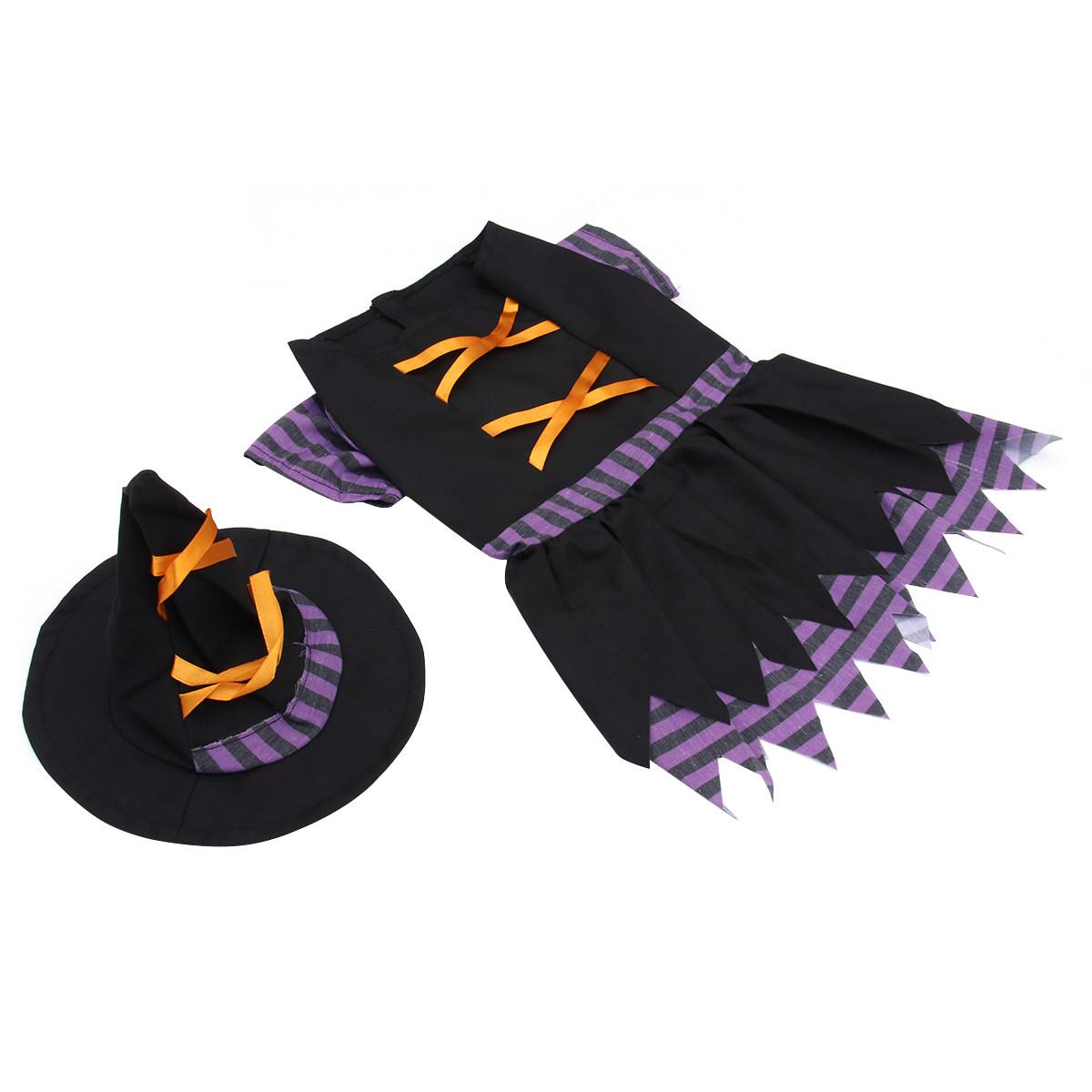 

Halloween Witch Costume for Small Dogs Polyester Dog Clothes Easy to Wear Comfortable Outdoor Walking Jogging Party Photo Shoot