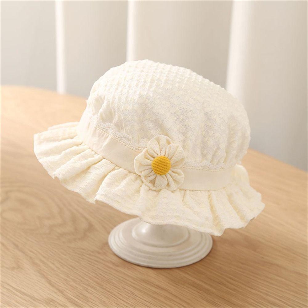 Cotton Baby Bucket Hat UV Protection Beach Cap Cute Panama Hat  Toddler