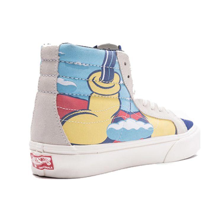 Vans Disney X  Sk8 Retro Skate Shoes High Top Unisex Sneakers Blue Yellow VN0A38FYRNO1